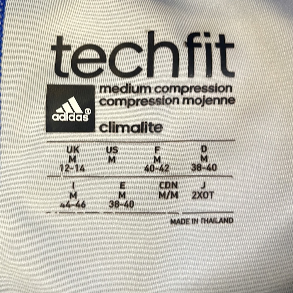 Adidas Techfit Medium Compression Short Blue Stri… - image 5